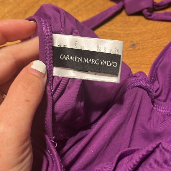 Carmen Marc Valvo Purple Swim Top - Picture 2 of 6